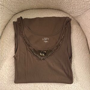 vintage brown embroidered cami tank